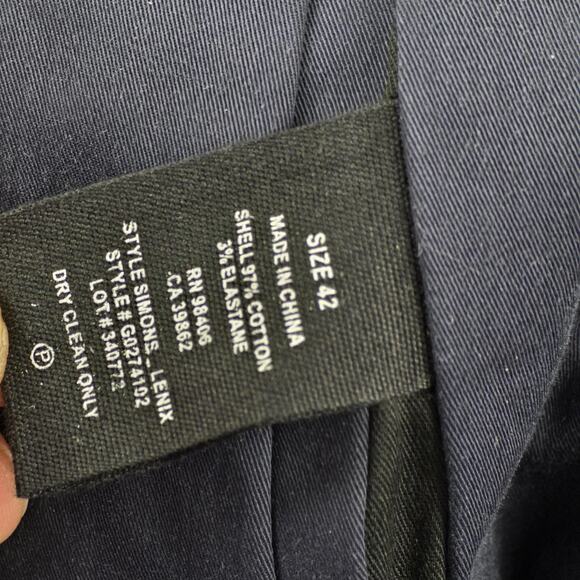 Theory Blazer Mens 42 Navy Blue Simons Lenix Two Button Stretch Cotton Jacket - Picture 12 of 15